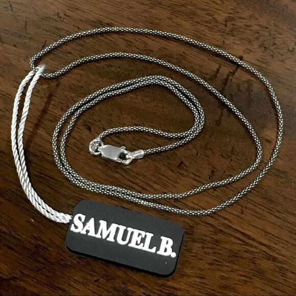 SAMUEL B Sterling Silver Popcorn Necklace Oxidized Caviar Chain 20” NWT - Picture 3 of 9